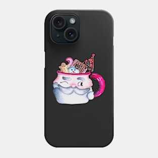 Santa Candy Cup and Christmas Candies - Black Phone Case