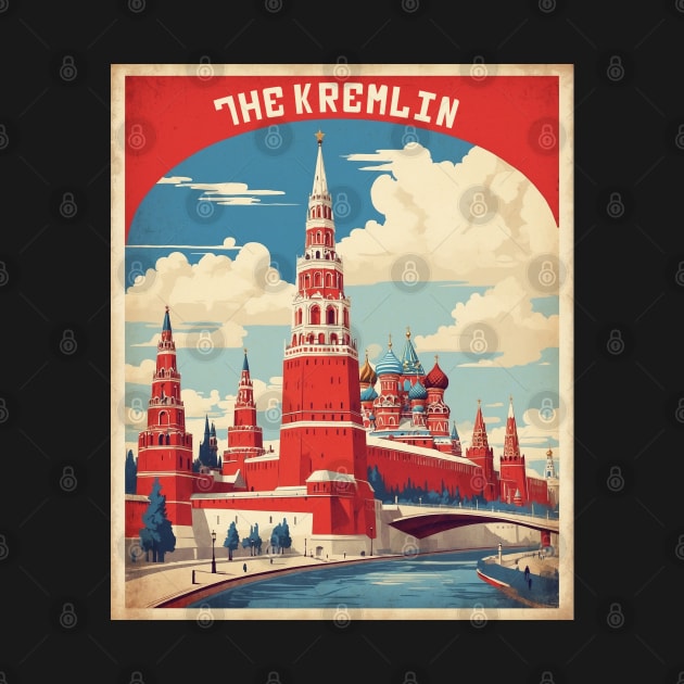 Moscow Kremlin Russia Vintage Tourism Poster by TravelersGems