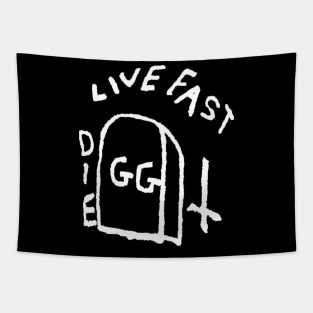 Live Fast Die GG Allin Tattoo big Tapestry