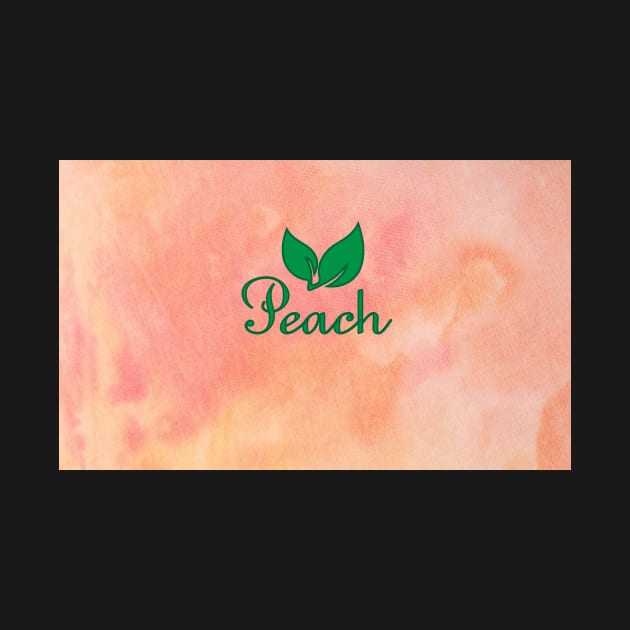 Peach with Leaves and Watercolor Background by bwoody730