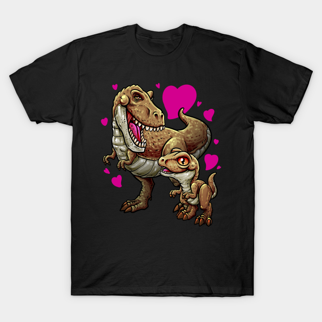 Discover Dinosaur Family Cute Parent & Child Drawing - Dinosaur Family - T-Shirt