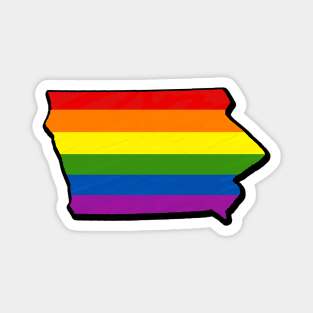 Rainbow Iowa Outline Magnet