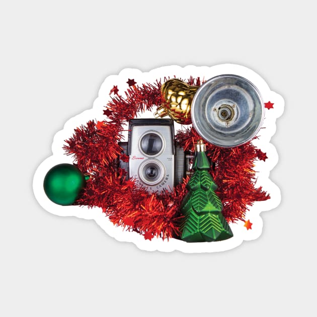 Vintage Christmas Camera Magnet by DecPhoto