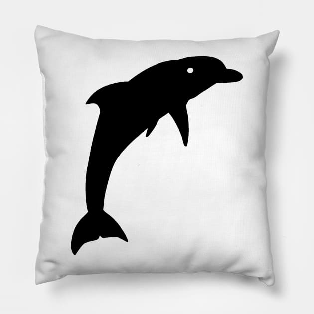 Dolphin Black Silhouette Animal Pet Cool Style Pillow by gin3art