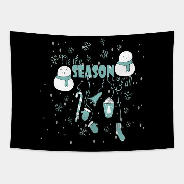 Tis the Season New Year Vibes Cute Holiday Gift Tapestry by Day81