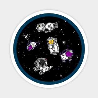 Astronaut Animals in Space Magnet