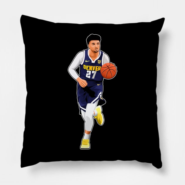 Jamal Murray #27 Handle The Ball Pillow by GuardWall17