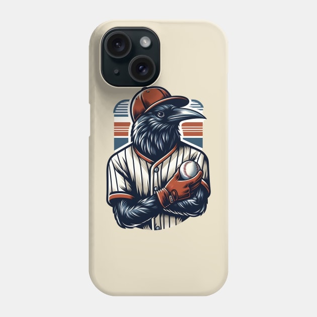 crows play baseball Phone Case by Rizstor