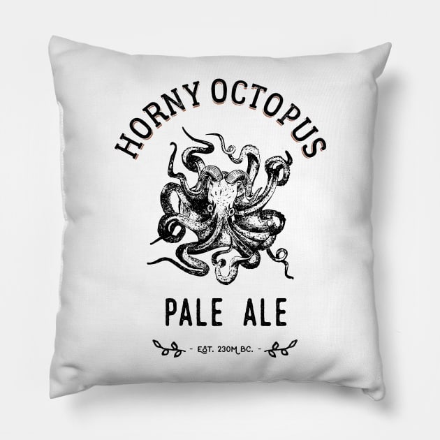 Horny Octopus Pale Ale Pillow by Pushloop