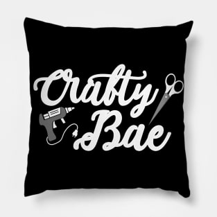 Crafty Bae Glue Gun Scissors Gift for Crafters Pillow