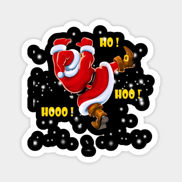 dancing santa christmas, ho ho ho Magnet by Abir's Store