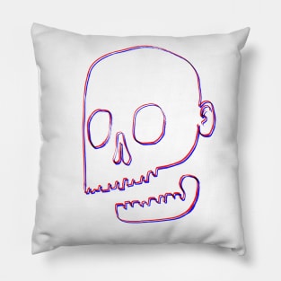 Hand-drawn 3D skull design Pillow