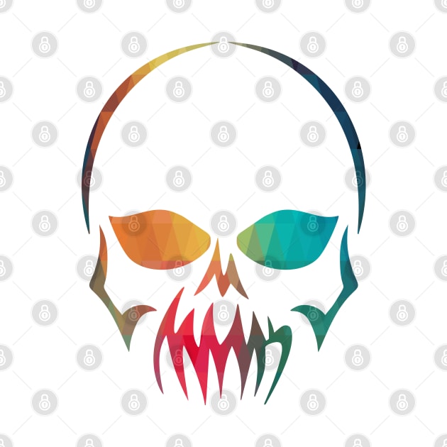 Abstract skull rainbow design by AdiDsgn