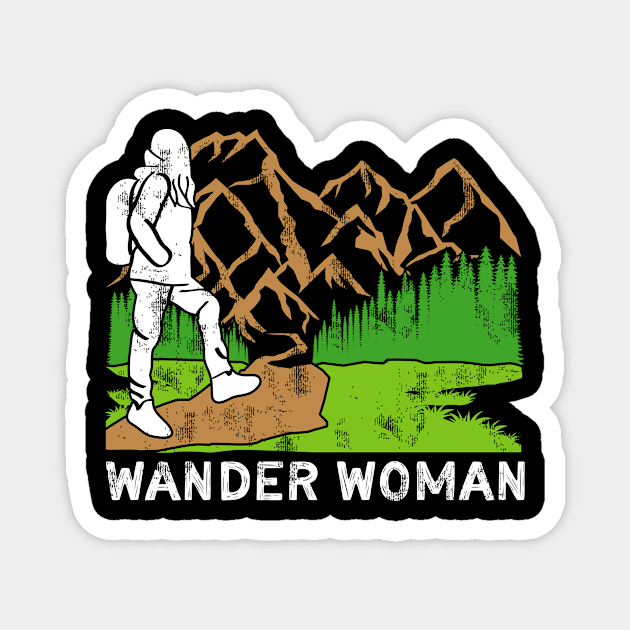 Ladies Hiking Women Mountaineer Hiking Magnet by QQdesigns