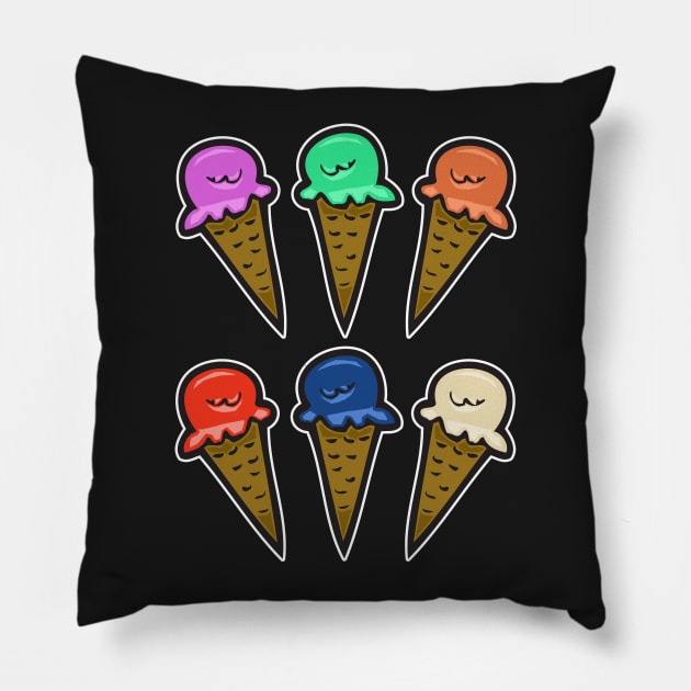 Ice Cream Cones #3 Pillow by RockettGraph1cs