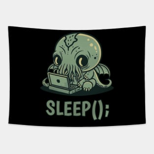 Chibi Cthulhu Programmer - Sleep() Tapestry