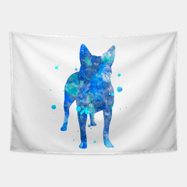 Cattle Dog Watercolor Portrait Tapestry by Miao Miao Design