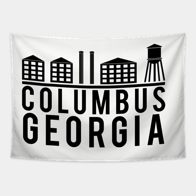 Columbus Georgia Skyline Logo Tapestry by JakeRhodes