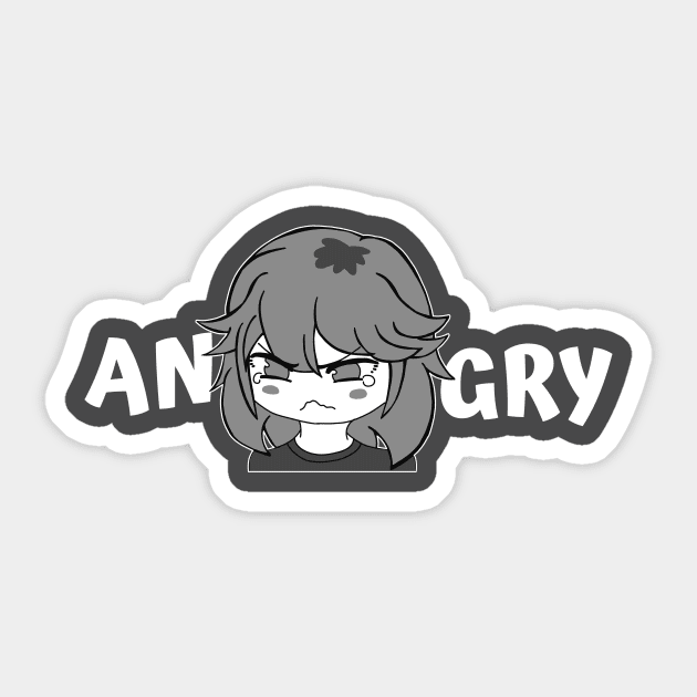 Funny Anime Manga Angry Pout Face Little Girl Cute Meme - Memetshirt -  Sticker