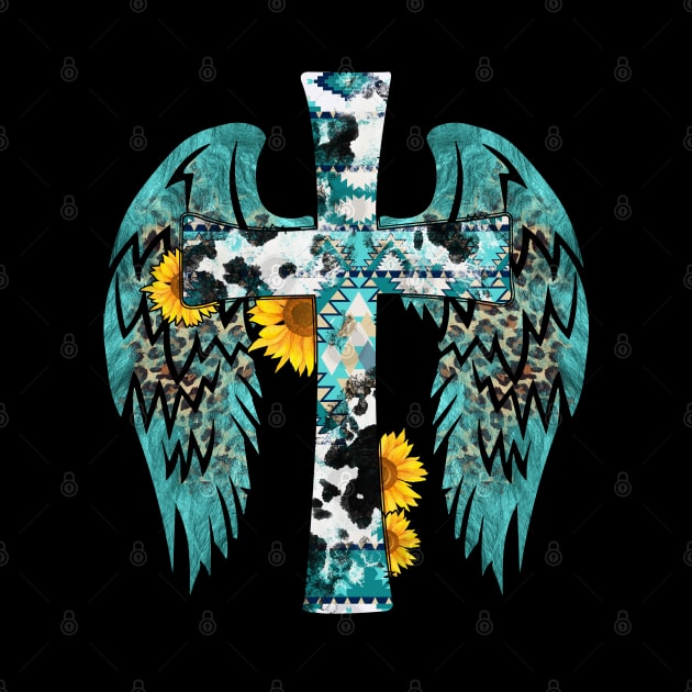 Gemstone Faith Cross Wings Design by Dojaja