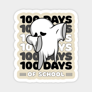 100 Days of school typography featuring a Cute Dabbing ghost #4 Magnet