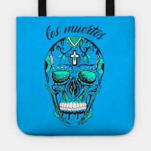 Blue Los Muertos Skull Tote