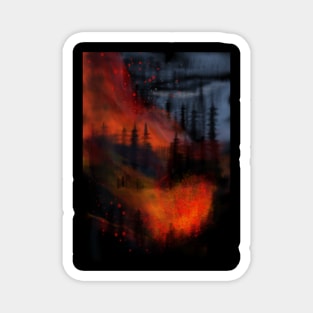 burning forest Magnet