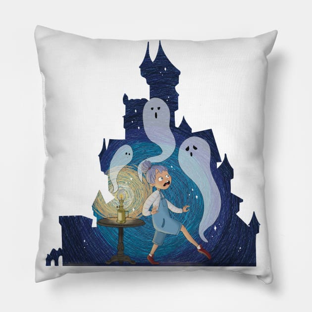 Spooky Night Pillow by JCW Illustrates