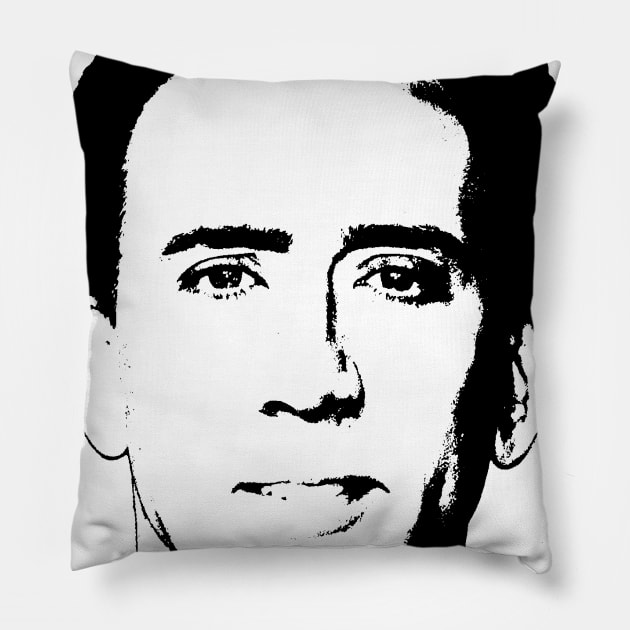 Nicolas Cage Pop Art Portrait Pillow by phatvo