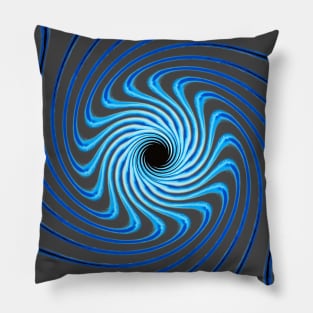 Black Hole Design Pattern, Blue. Pillow