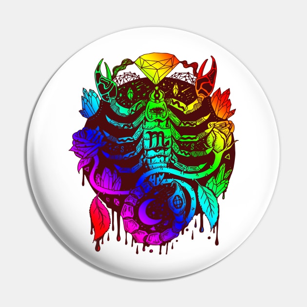 Rainbow Mystic Scorpio Zodiac Pin by kenallouis