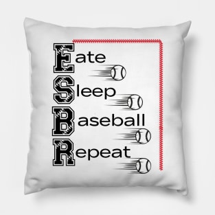 Eat Sleep Baseball Repeat Baseball Player Funny Baseball Pillow