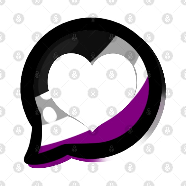 LGBTQ+ Pride Heart Speech Bubble - Asexual by leashonlife