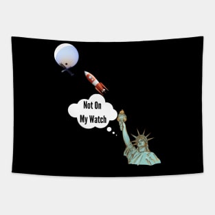 Statue of Liberty Shooting Down Spy Balloon Tapestry