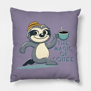 Sloth's Boost: Coffee Magic Pillow