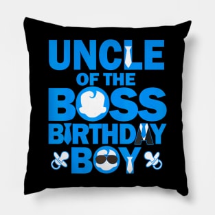 Uncle Of The Boss Birthday Boy Baby Family Party Decor Pillow