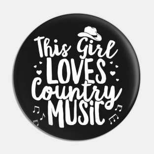 This Girl Loves Country Music Lover Western Hat Musician product Pin