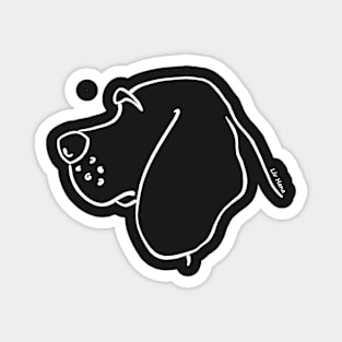 Beagle silhouette outline white Magnet