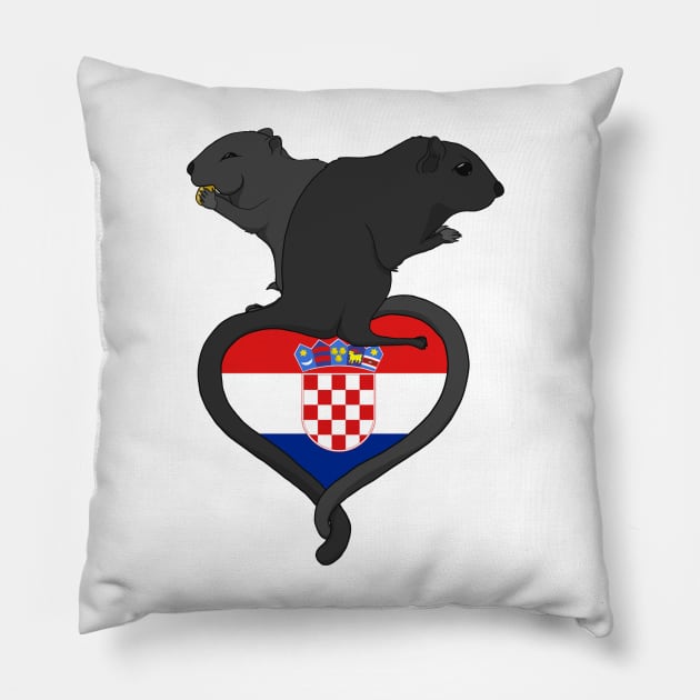 Gerbil Croatia (dark) Pillow by RampArt