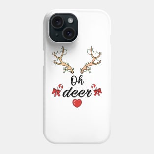 oh deer christmas is here Phone Case