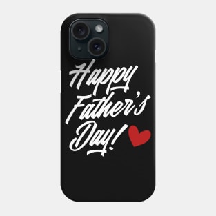 Simple Happy Father's Day Calligraphy with Red Heart Phone Case