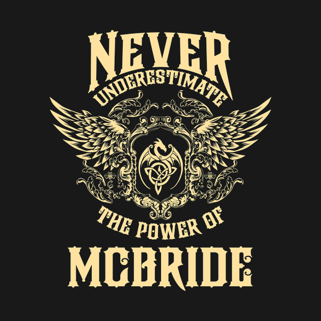 Mcbride Name Shirt Mcbride Power Never Underestimate by Jeepcom