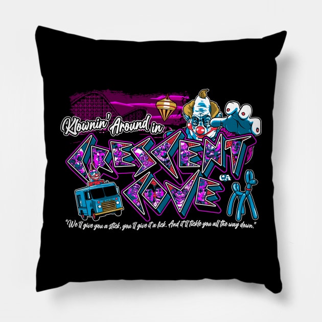 Klownin' Around in Crescent Cove Pillow by boltfromtheblue