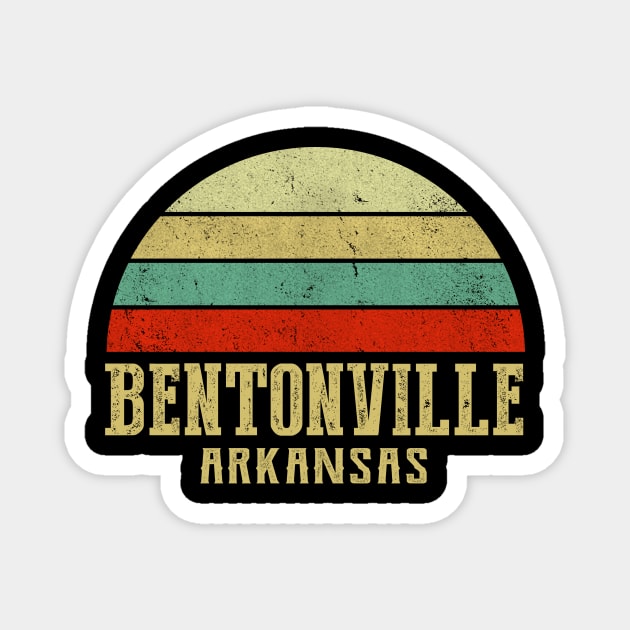 Bentonville Arkansas Vintage Retro Sunset Magnet by Curry G