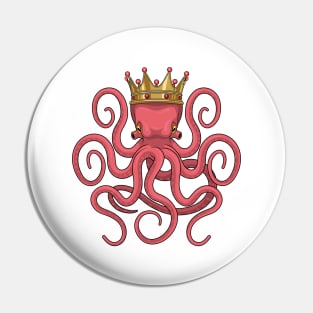 Octopus King Crown Pin