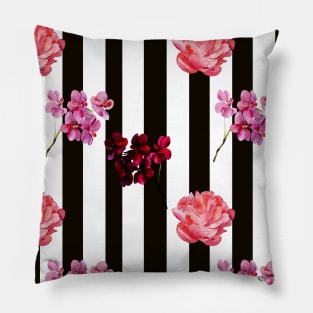 orchid and peony Pillow