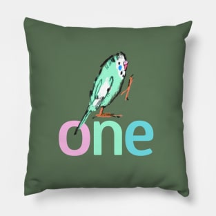 One Parakeet - First Birthday Pillow