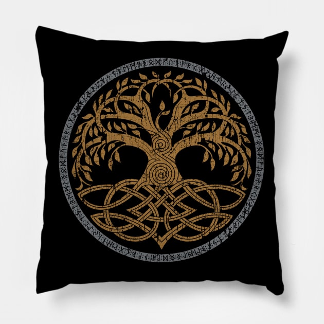 Norse Yggdrasil Tree of Life Viking Pagan Mythology Pillow by Blue Pagan