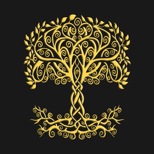 Yellow Celtic Tree Of Life by Atteestude