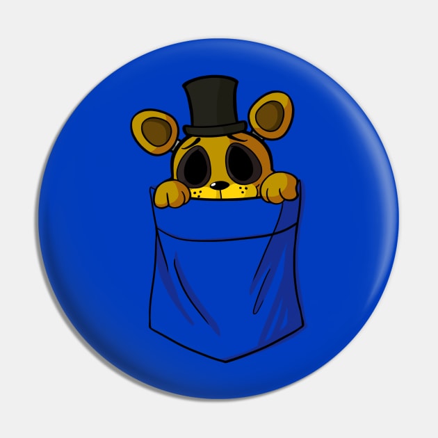 Golden Freddy in my Pocket -ORIGINAL Pin by TerraTerraCotta